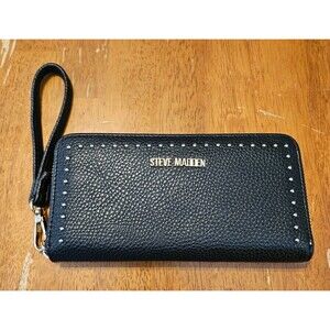 Steve Madden Wallet Clutch Wristlet Black and Gold Card Holder